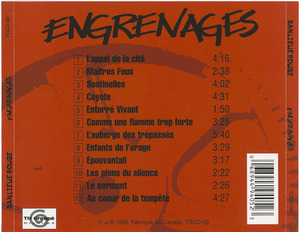 Cd banlieue rouge   engrenages inlay back