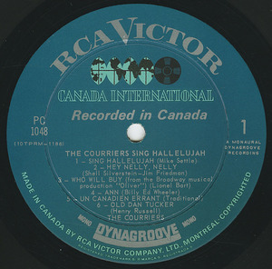 Courriers   sing hallelujah label 01