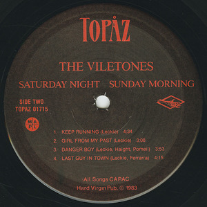 Viletones   saturday night  sunday morning label 02