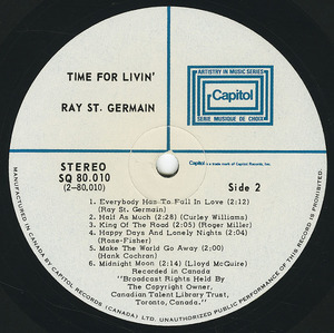 Ray st. germain   time for livin' label 02