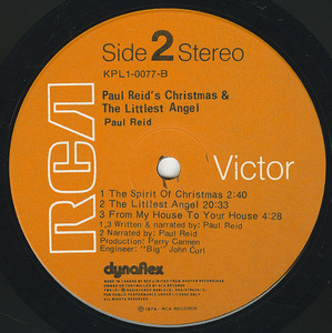 Paul reid   christmas   the littlest angel label 02