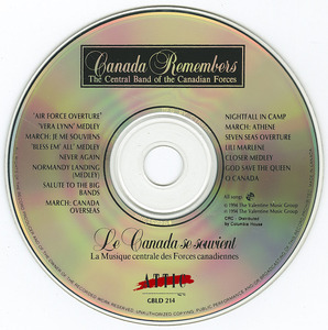 Cd central band of the canadian forces   canada remembers   le canada se souvent cd
