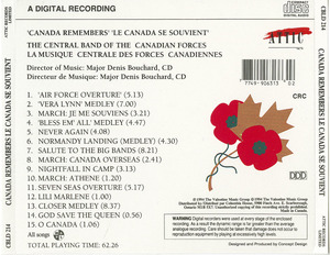 Cd central band of the canadian forces   canada remembers   le canada se souvent inlay