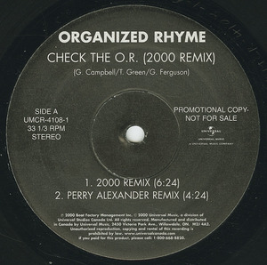 Organized rhyme   check the o.r. %282000 remix%29 label 01