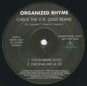 Organized rhyme   check the o.r. %282000 remix%29 label 02