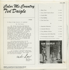 Ted daigle   color me country back