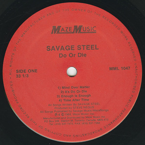 Savage steel   do or die label 01