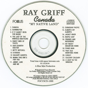 Cd ray griff   canada my native land cd