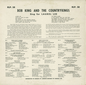 Bob king   the country kings   sing for laurel lee back