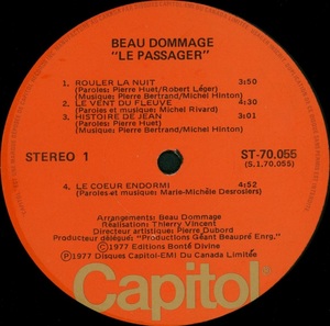 Beau dommage passagers 1977 disque face 1a
