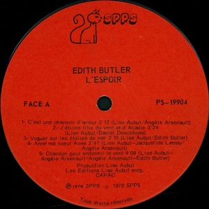 Butler %c3%a9dith l'espoir 1978 disque face a