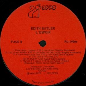 Butler %c3%a9dith l'espoir 1978 disque face b