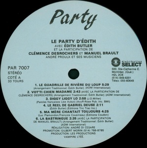 Butler %c3%a9dith le party d'%c3%a9dith 1985 disque face a