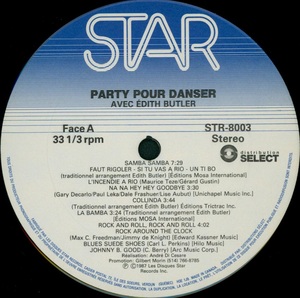 Butler %c3%a9dith party pour danser 1987 disque face a