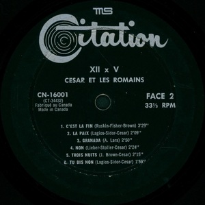 C%c3%a9sar et les romains xii x v 1966 disque face b