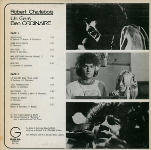 Charlebois robert un gars ben ordinaire 1971 dos