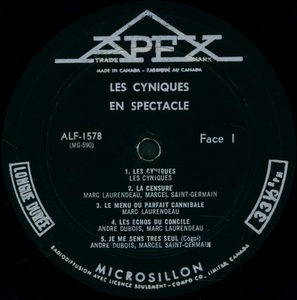 Cyniques les les abominables cyniques en spectacle mono 1965 disque face a