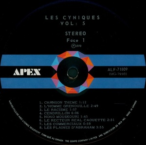 Cyniques les volume 5 1970 disque face a