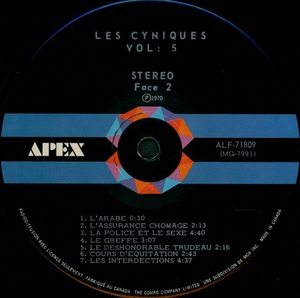 Cyniques les volume 5 1970 disque face b