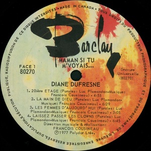 Dufresne diane maman si tu m'voyais tu s'rais fi%c3%a8re de ta fille 1977 disque face 1