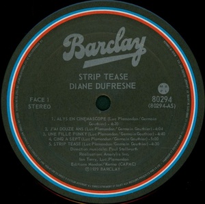 Dufresne diane strip tease 1979 disque face 1a