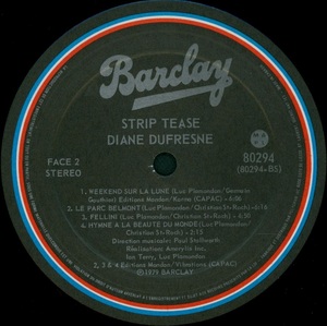 Dufresne diane strip tease 1979 disque face 2b