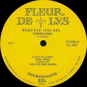 Gignac fernand monsieur juke box 1962 disque face a