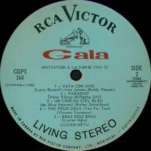 H%c3%a9tu lucien invitation %c3%a0 la danse vol 2 st%c3%a9r%c3%a9o 1964 disque face 2b