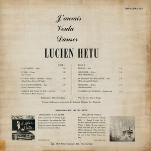 H%c3%a9tu lucien j'aurais voulu danser mono 1963 dos