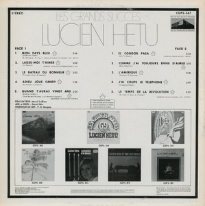 H%c3%a9tu lucien les grands succ%c3%a8s 1970 dos