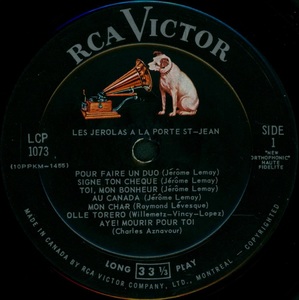 J%c3%a9rolas les %c3%a0 la porte st jean mono 1964 disque side 1