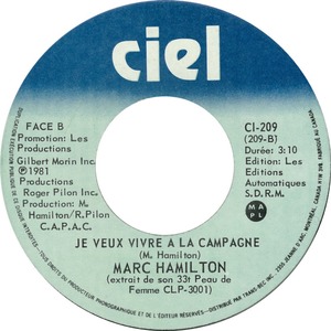 Marc hamilton je veux vivre a la campagne ciel b