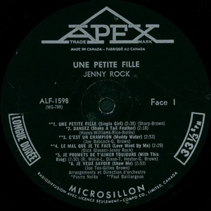 Rock jenny une petite fille 1967 disque face i