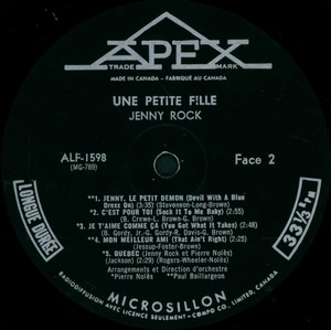 Rock jenny une petite fille 1967 disque face 2