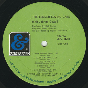 Johnny cowell   the tender loving care label 01