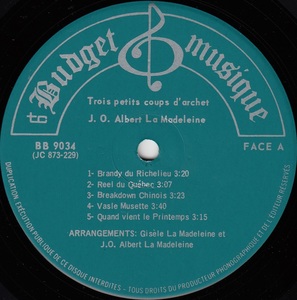 La madeleine jo albert trois petits coups d'archet disque face a