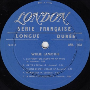 Lamothe willie willie lamothe mono 1963 disque face 1