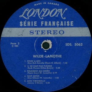 Lamothe willie willie lamothe 1969 disque face 2b