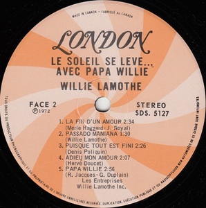 Lamothe willie le soleil se l%c3%a8ve avec papa willie 1972 disque face 2