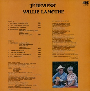 Lamothe willie je reviens 1983 dos