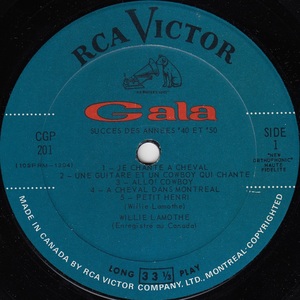 Lamothe willie succ%c3%a8s des ann%c3%a9es 40 et 50 mono 1965 disque face 1