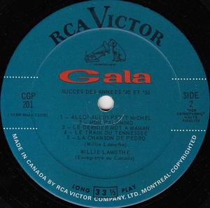 Lamothe willie succ%c3%a8s des ann%c3%a9es 40 et 50 mono 1965 disque face 2