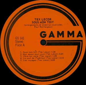 Lecor tex sous mon toit 1970 disque face a