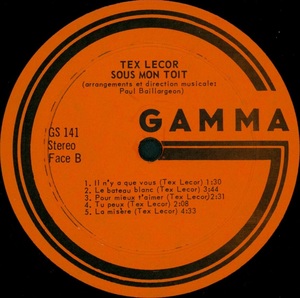 Lecor tex sous mon toit 1970 disque face b