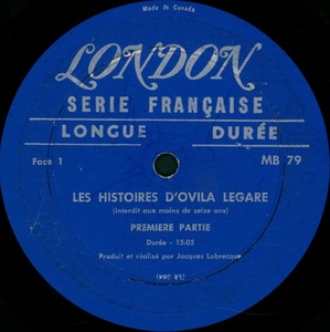 L%c3%a9gar%c3%a9 ovila les histoires d'ovila l%c3%a9gar%c3%a9 1963 disque face 1a