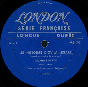 L%c3%a9gar%c3%a9 ovila les histoires d'ovila l%c3%a9gar%c3%a9 1963 disque face 2b