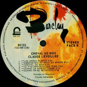 L%c3%a9veill%c3%a9e claude cheval de bois 1972 disque face b