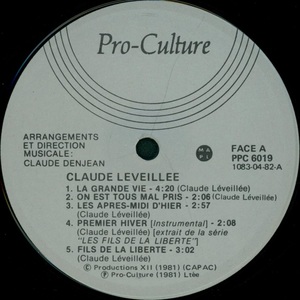 L%c3%a9veill%c3%a9e claude claude l%c3%a9veill%c3%a9e 1982 disque face a