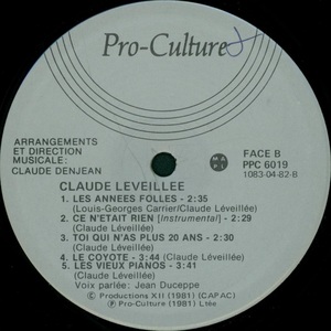 L%c3%a9veill%c3%a9e claude claude l%c3%a9veill%c3%a9e 1982 disque face b