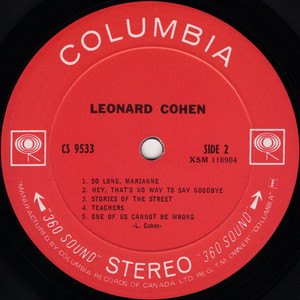 Cohen  leonard   songs of leonard cohen %281%29